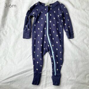 🪴5/$30 Parade 3-6 Months Baby Lightning Blue Cuff Mittens Sleeper Romper